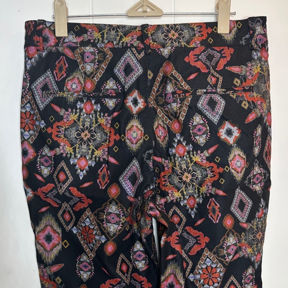 Zara Black and Multicolor Geometric Straight Leg Pants - Picture 7 of 12